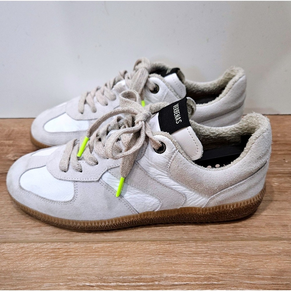 Verbenas Spain White Leather Suede GAT Sneakers Gum Sole Low Top Shoes Euro 39